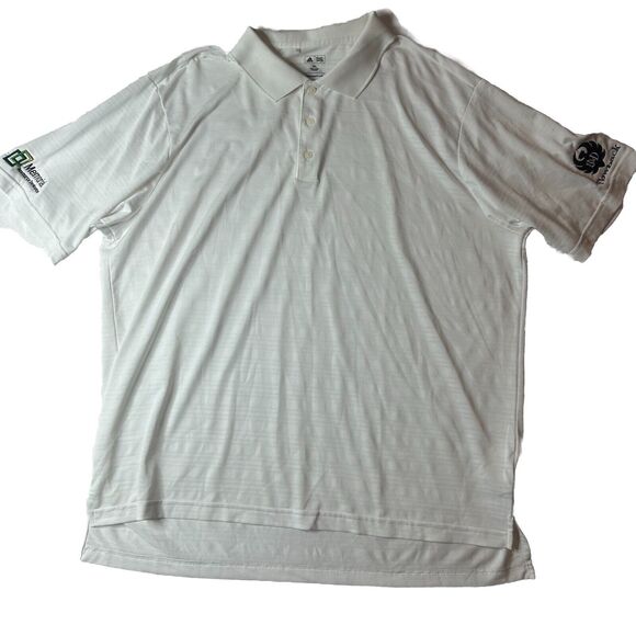 Adidas Men’s 2XL Polo White Embroidered Short Sleeve Golf Active Performance - Picture 1 of 11